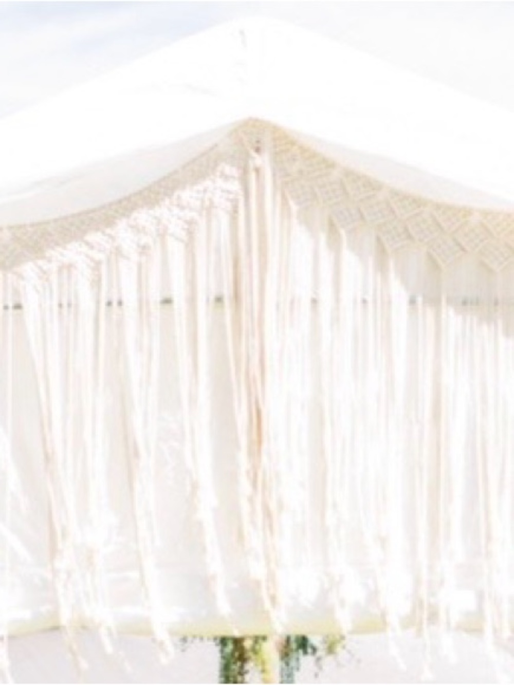 Boho Macramé Fringe Canopy - Cream
